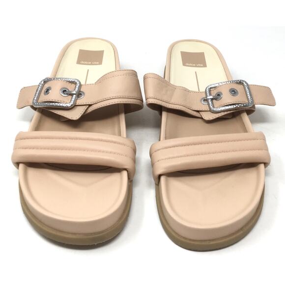 Dolce Vita Shaila Women's Sz 9 Cream Leather Buckle Strap Platform Slide Sandals - Picture 4 of 7